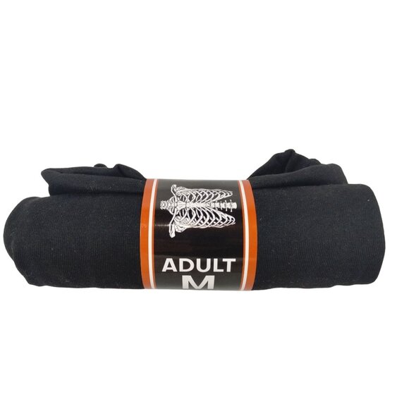 Adult Medium Skeleton Chest Cavity Rib Bones Halloween Black Novelty T-shirt New - Picture 3 of 3